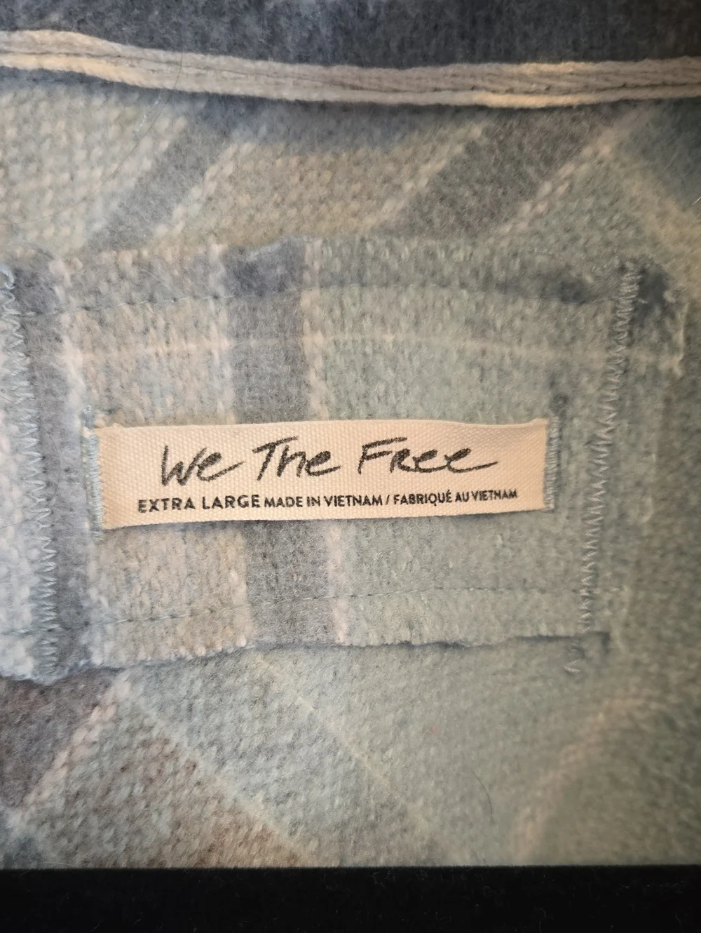 Free People Light Blue Plaid Utility Shacket